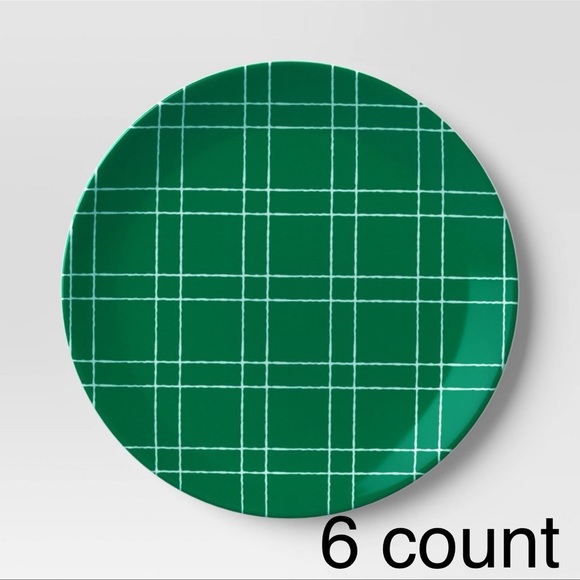 (6) Wondershop 7.88" Christmas Melamine Plaid Salad Plate - Picture 1 of 3